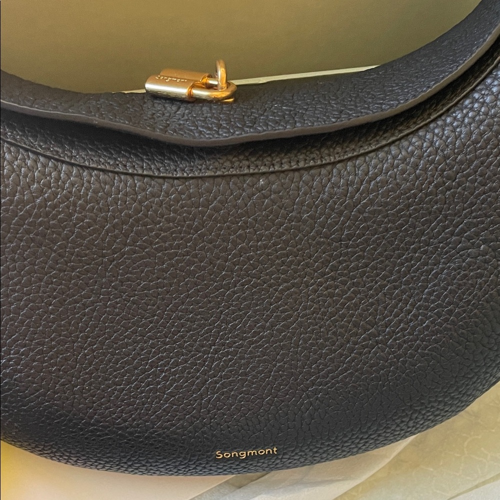Songmont Luna Onyx Shoulder Bag with Gold Accents - Picture 5 of 14